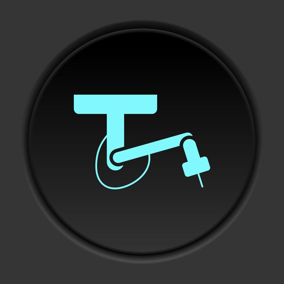 Dark button icon Robot technology industry factory. Button banner round badge interface for application illustration on darken background vector