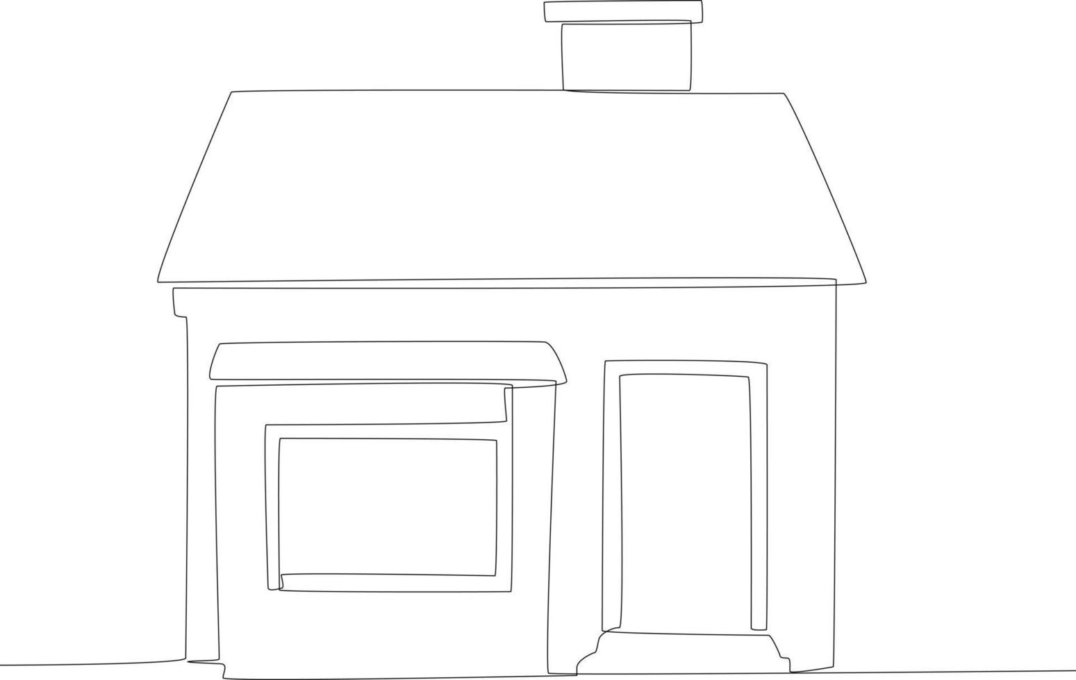 A simple small house with a chimney vector