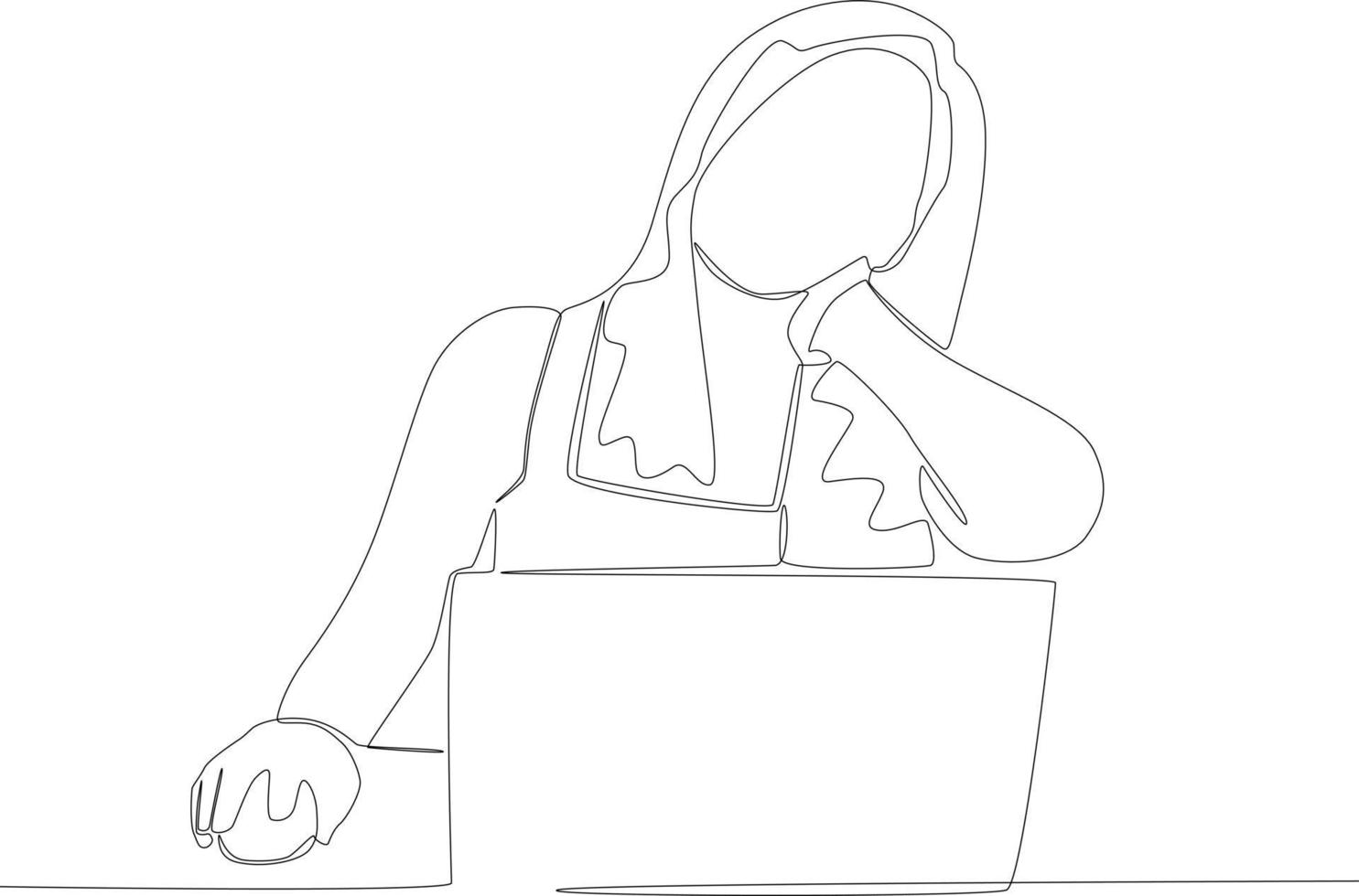 A woman has a backache while working vector