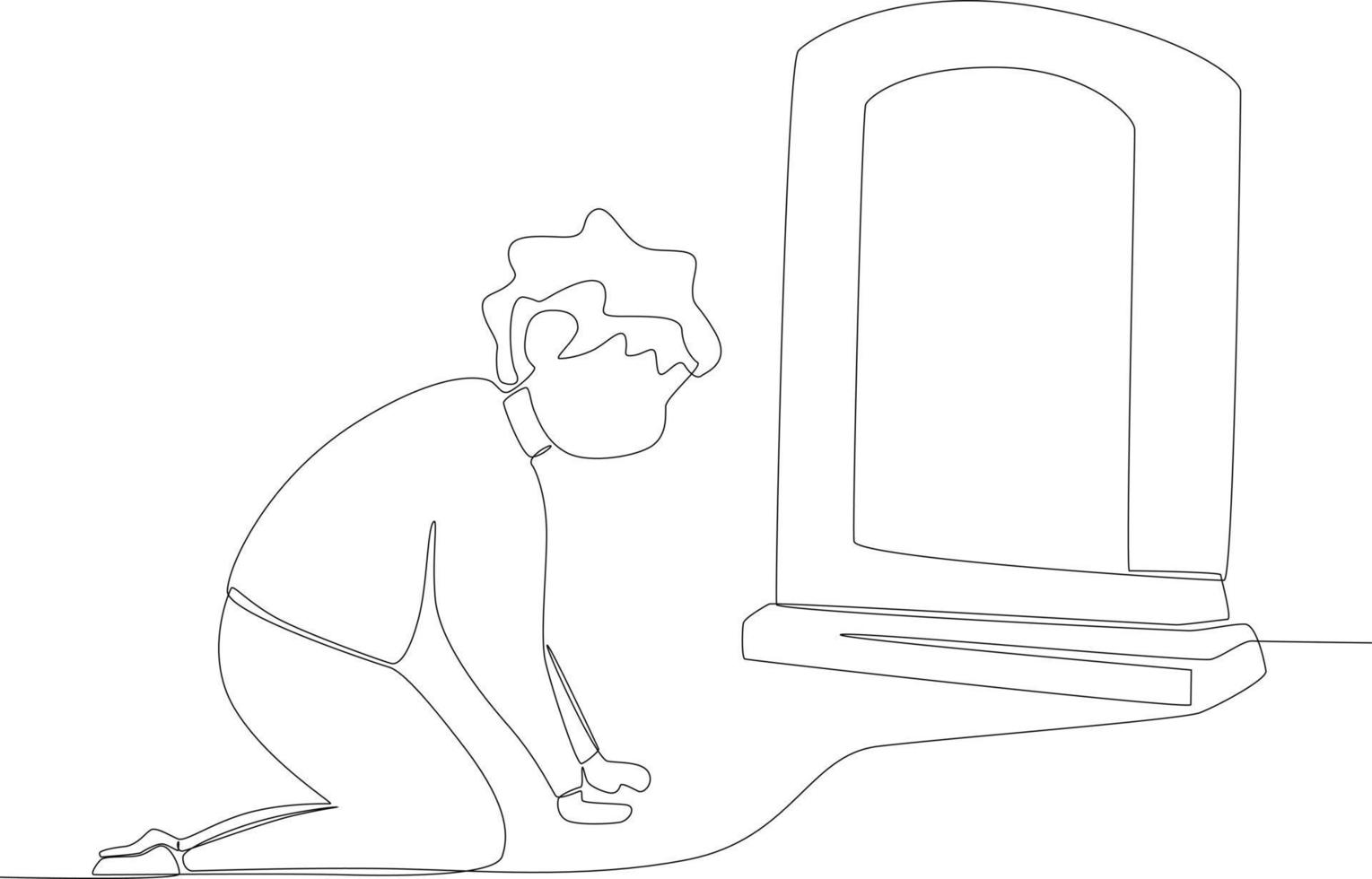 A child cries remembering memories with his mother 21551363 Vector Art