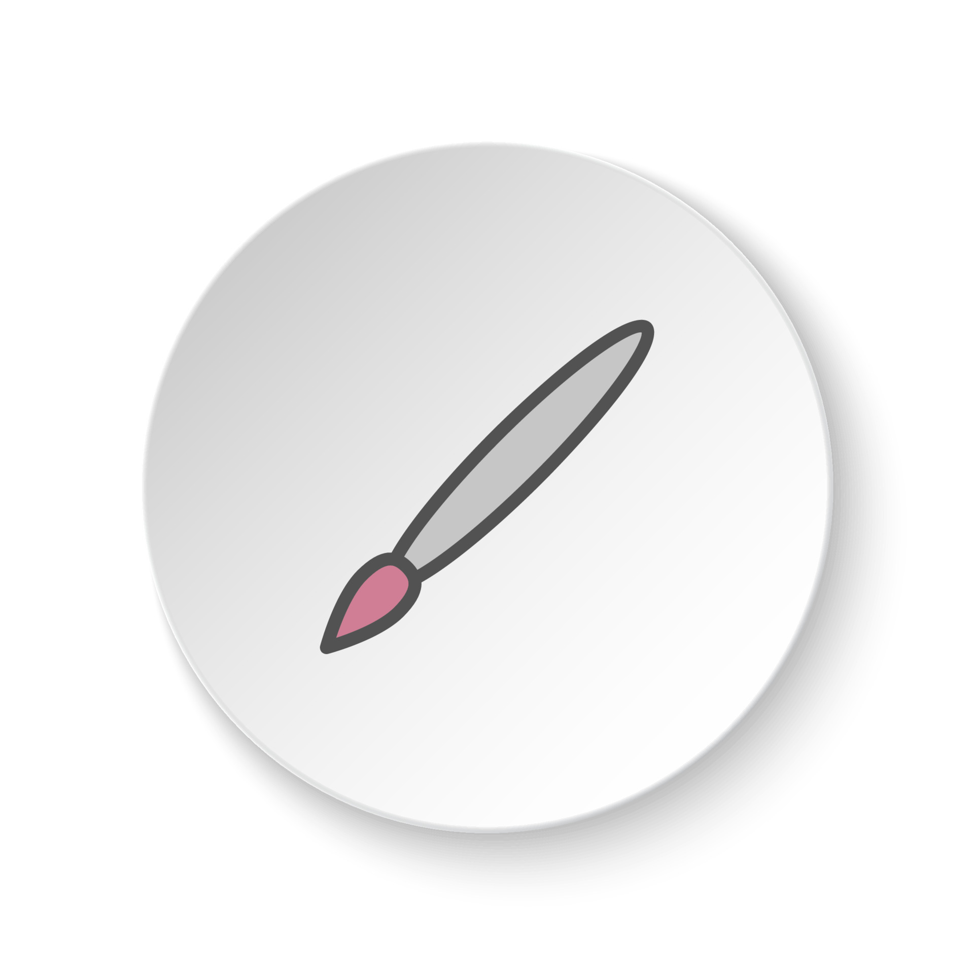 Round button for web icon, brush, paintbrush. Button banner round