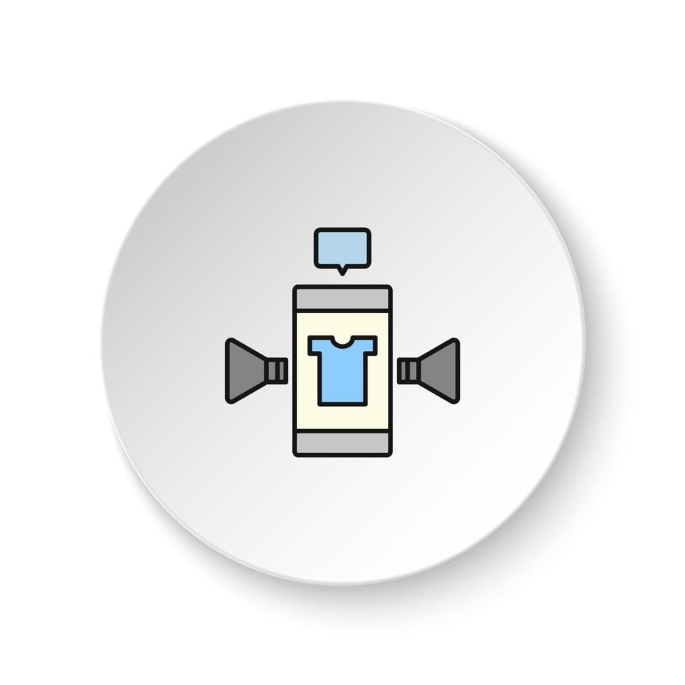 Round button for web icon, advertising, marketing , mobile. Button banner round, badge interface for application illustration on white background vector