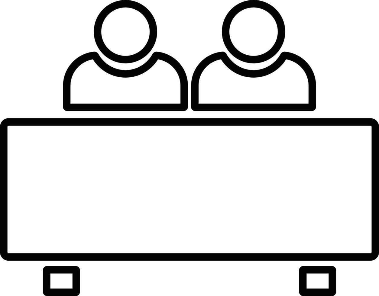 Line vector icon interview, users. Outline vector icon on white background