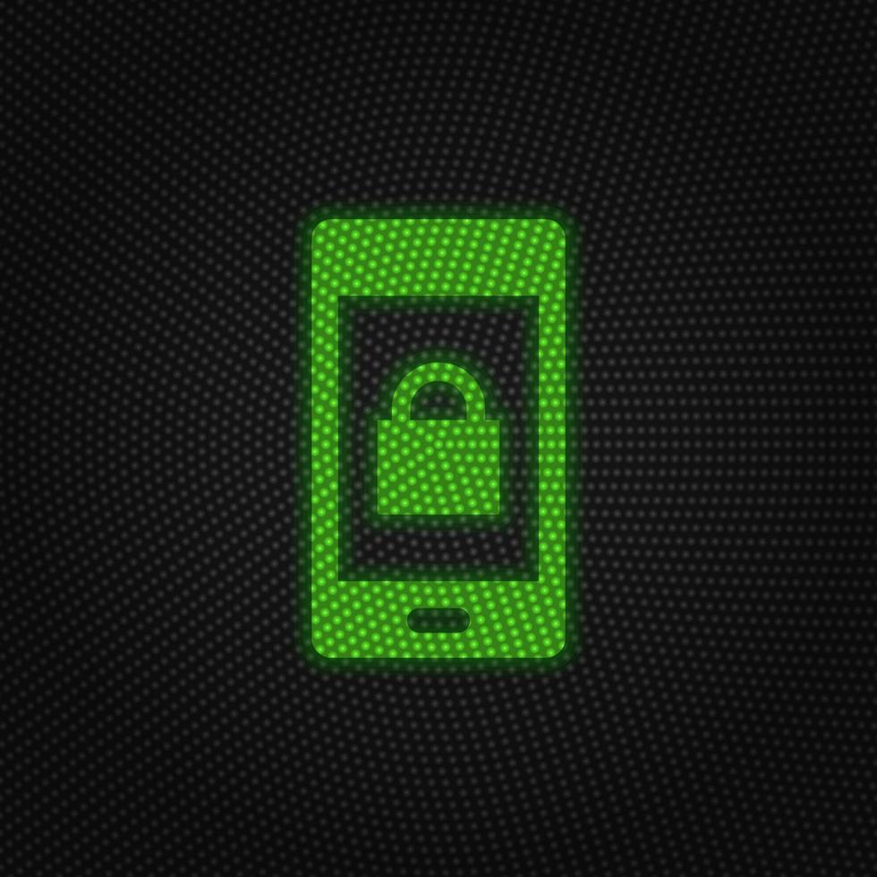 Phone, lock new technology vector icon. New mobile technology traffic light style vector illustration on white background