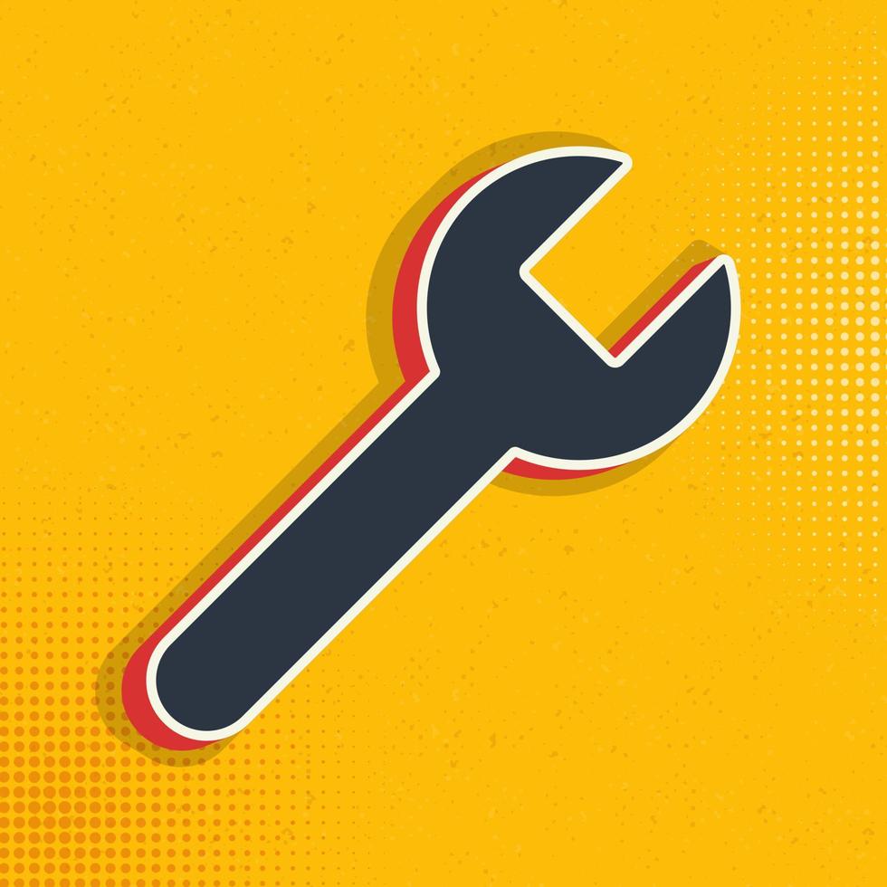 garage tool, repair pop art, retro icon. Vector illustration of pop art style on retro background