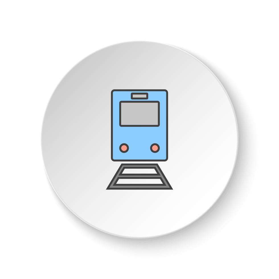 redondo botón para web icono, tren. botón bandera redondo, Insignia interfaz para solicitud ilustración en blanco antecedentes vector