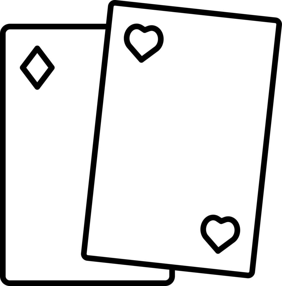 Card, casino, game vector icon on transparent background. Outline Card, casino, game vector icon