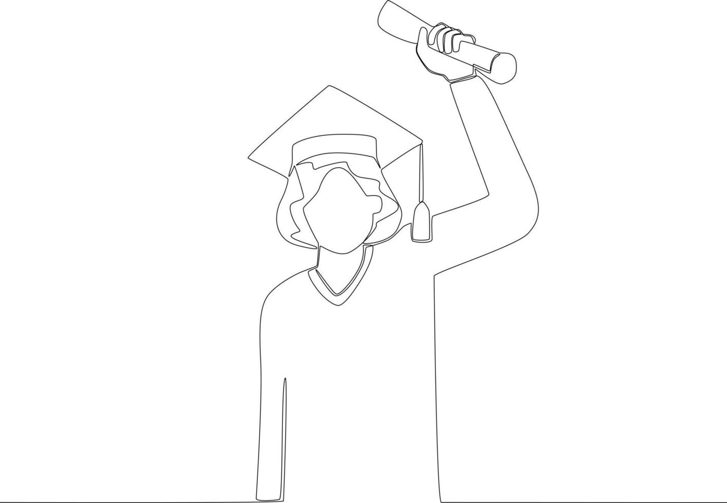 A woman with short hair graduated with the best grades vector