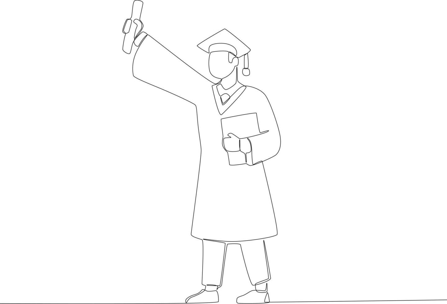 A man holds up his certificate of appreciation vector