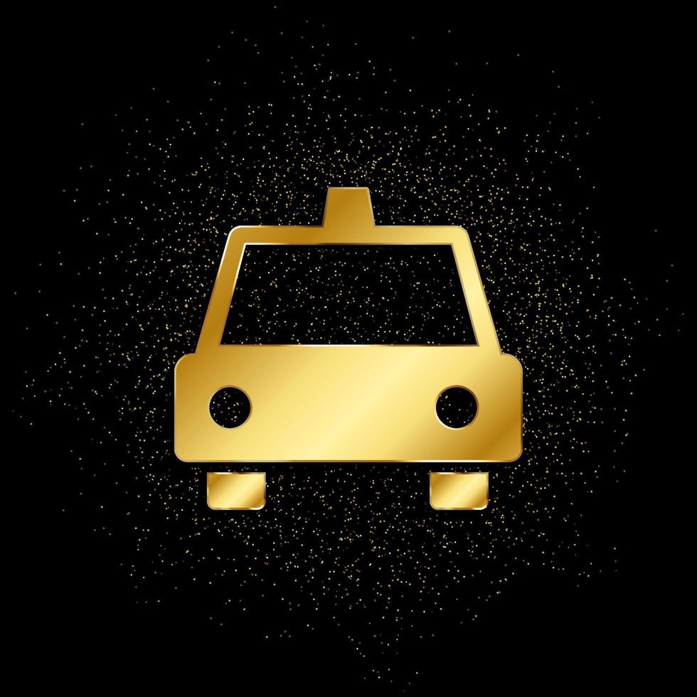 Taxi gold, icon. Vector illustration of golden particle on gold vector background