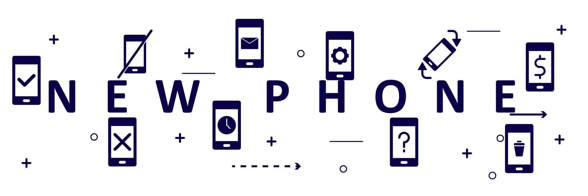 Vector Concept communicator with mobile phone, Vector illustration concept new phone icons