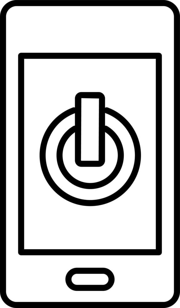 Line vector icon phone, power. Outline vector icon on white background