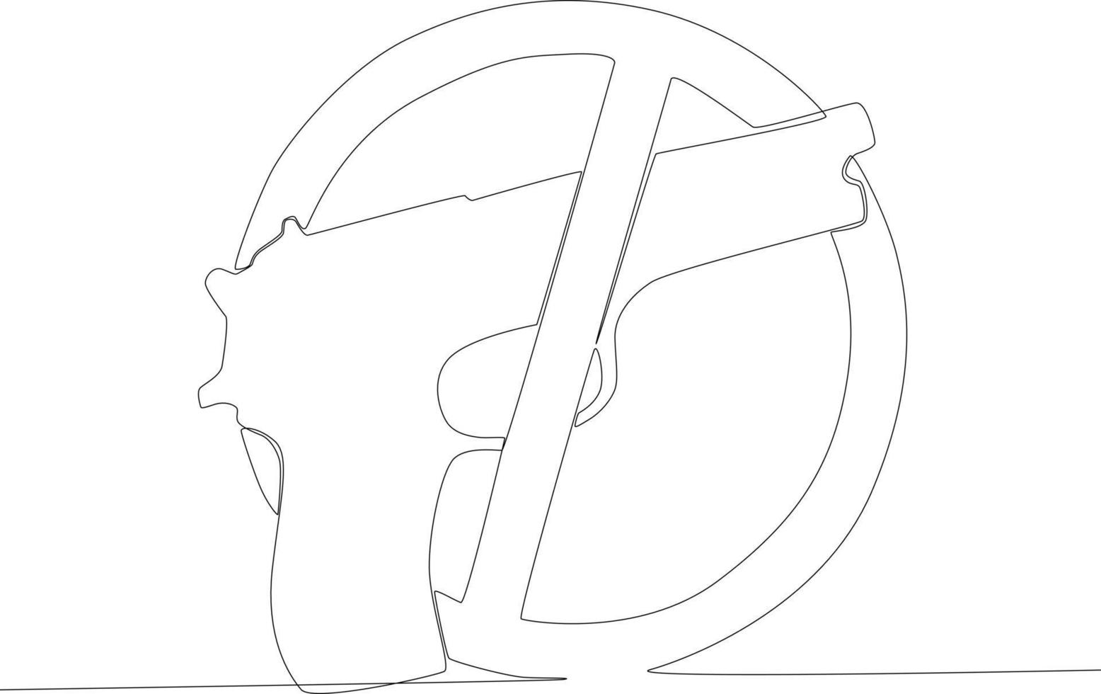 A symbol prohibiting the use of a gun. vector