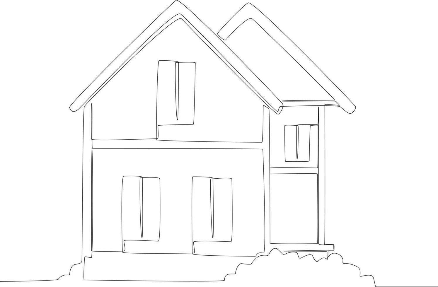 un sencillo y minimalista dos pisos casa concepto vector