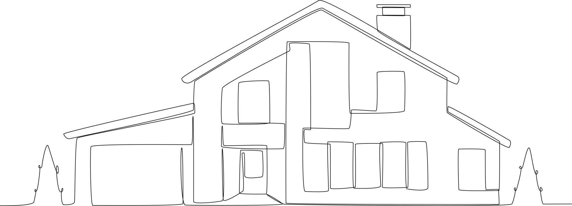 A family house in the city vector