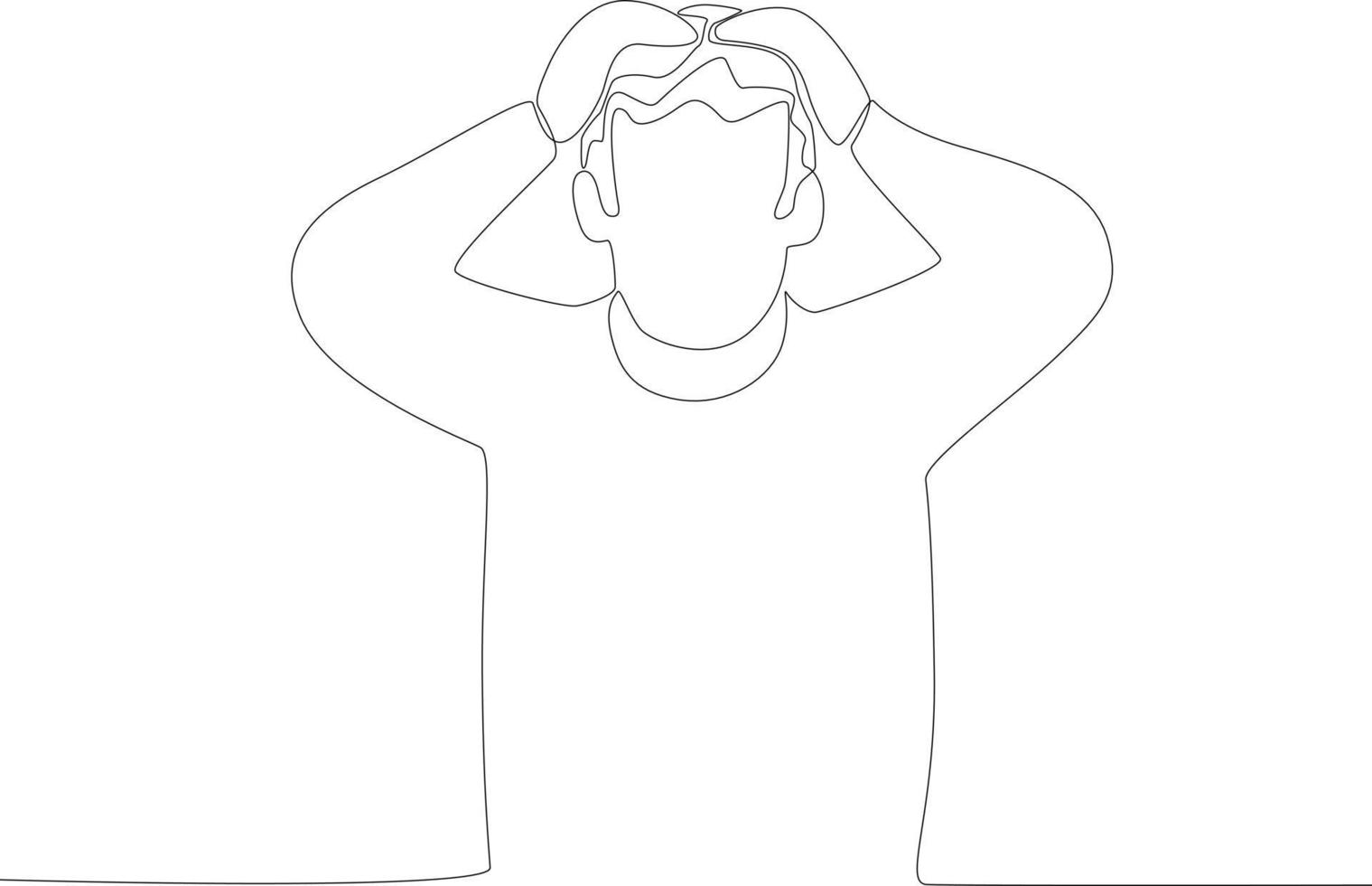 A man has a headache vector