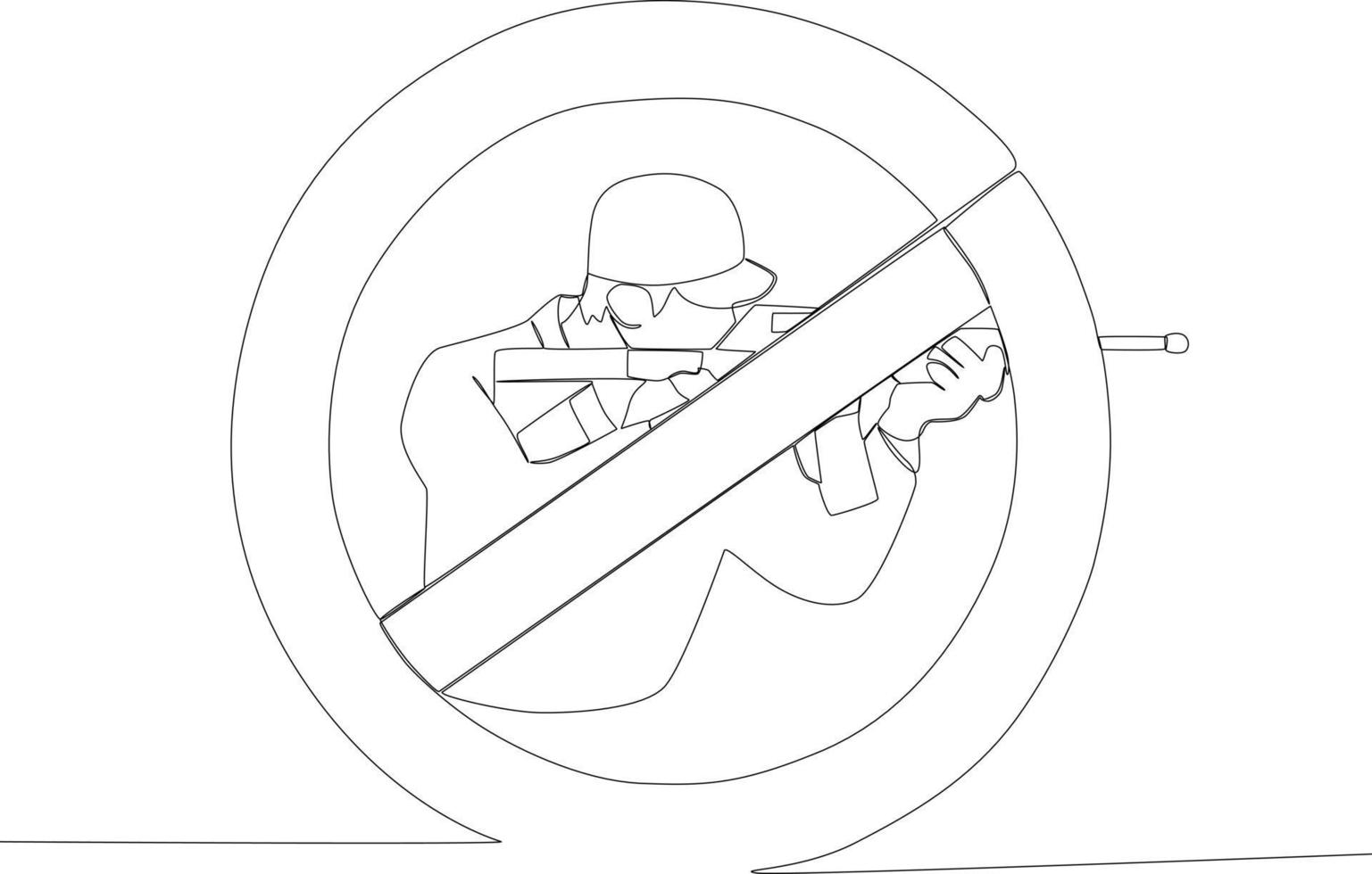 un símbolo prohíbe el utilizar de armas de fuego libremente. vector