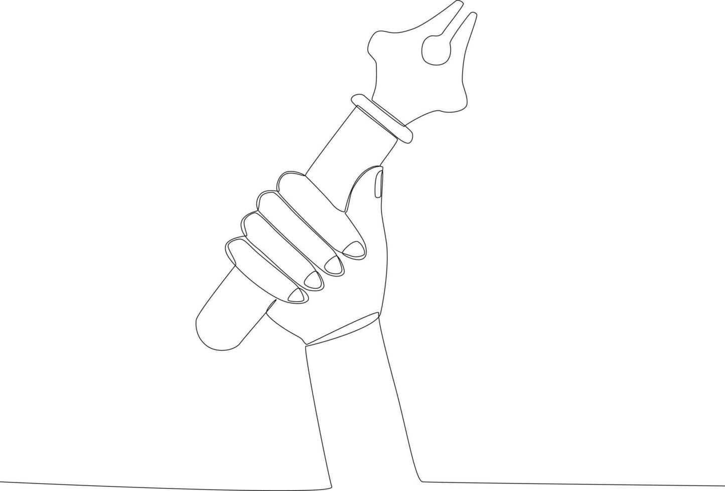 A right hand holding a vector pen up 21551774 Vector Art at Vecteezy