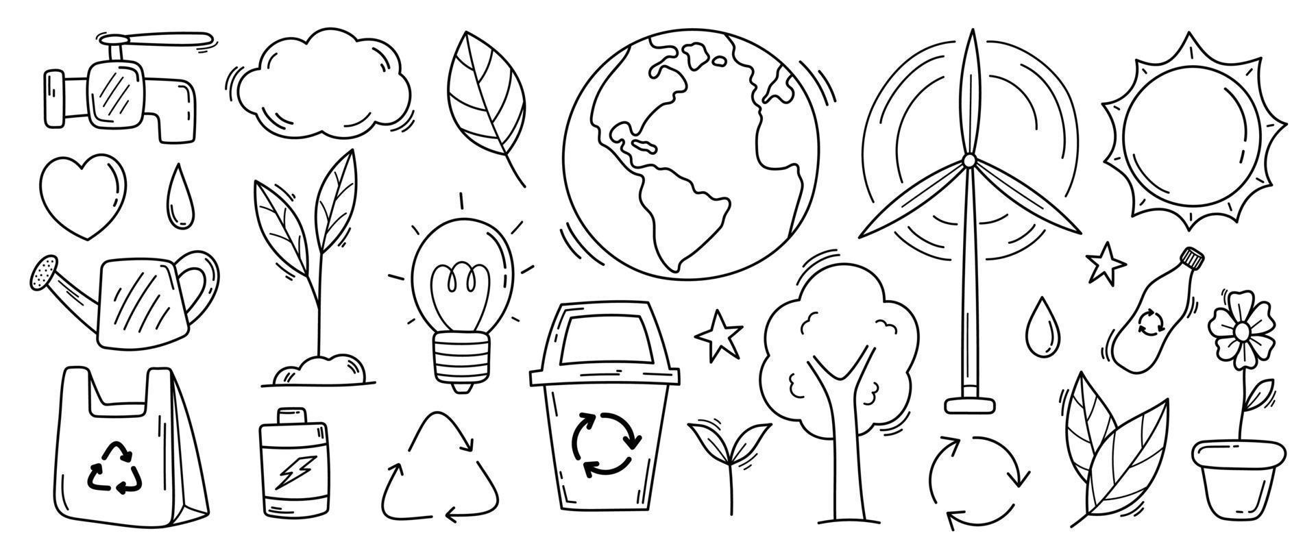 Happy Earth day concept, 22 April, element vector set. Save the ...