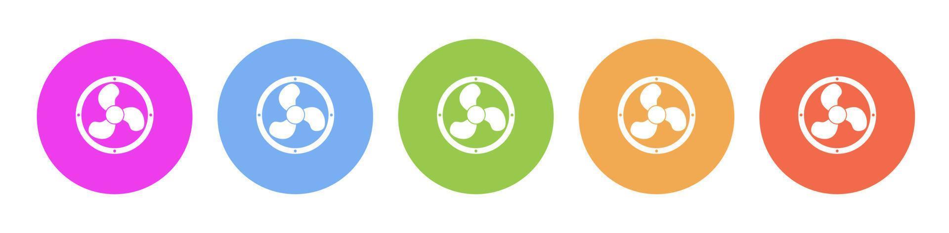 Multi colored flat icons on round backgrounds. cooler, ventilation multicolor circle vector icon on white background