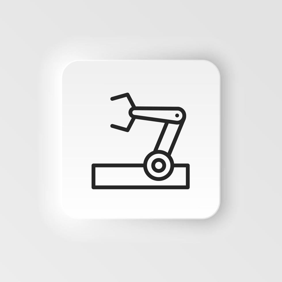 Industrial robot, industrial robot arm icon - Vector neumorphic style vector icon