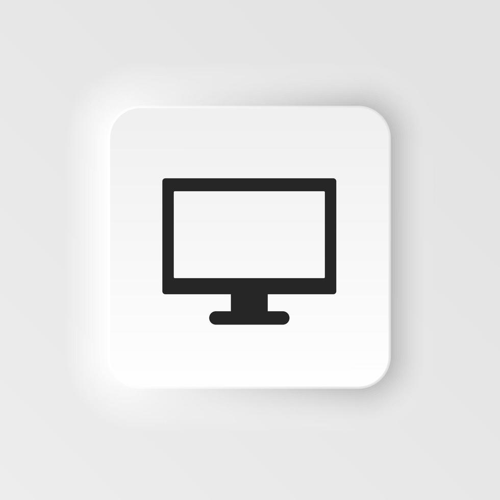 Computer vector icon. Simple element neumorphic style illustration Computer vector icon. Material concept vector illustration.