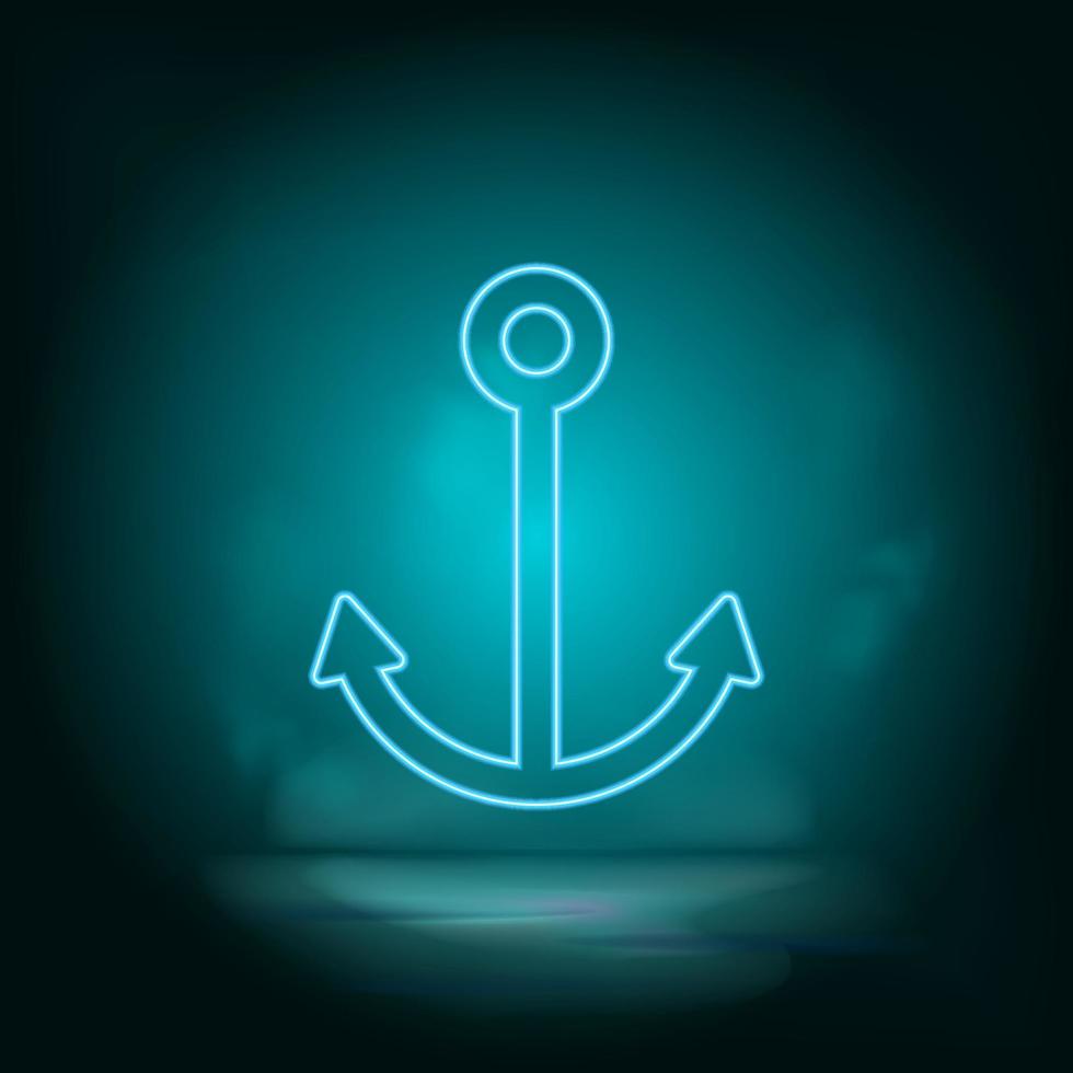 Anchor blue neon vector icon. Simple element illustration from map and navigation concept. Anchor blue neon vector icon. Real estate concept vector illustration. on white background