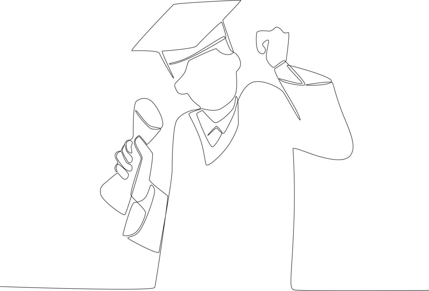 A man clenched his fist while holding a certificate vector