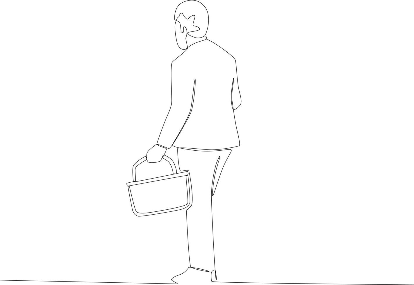 A man carrying a shopping bag vector