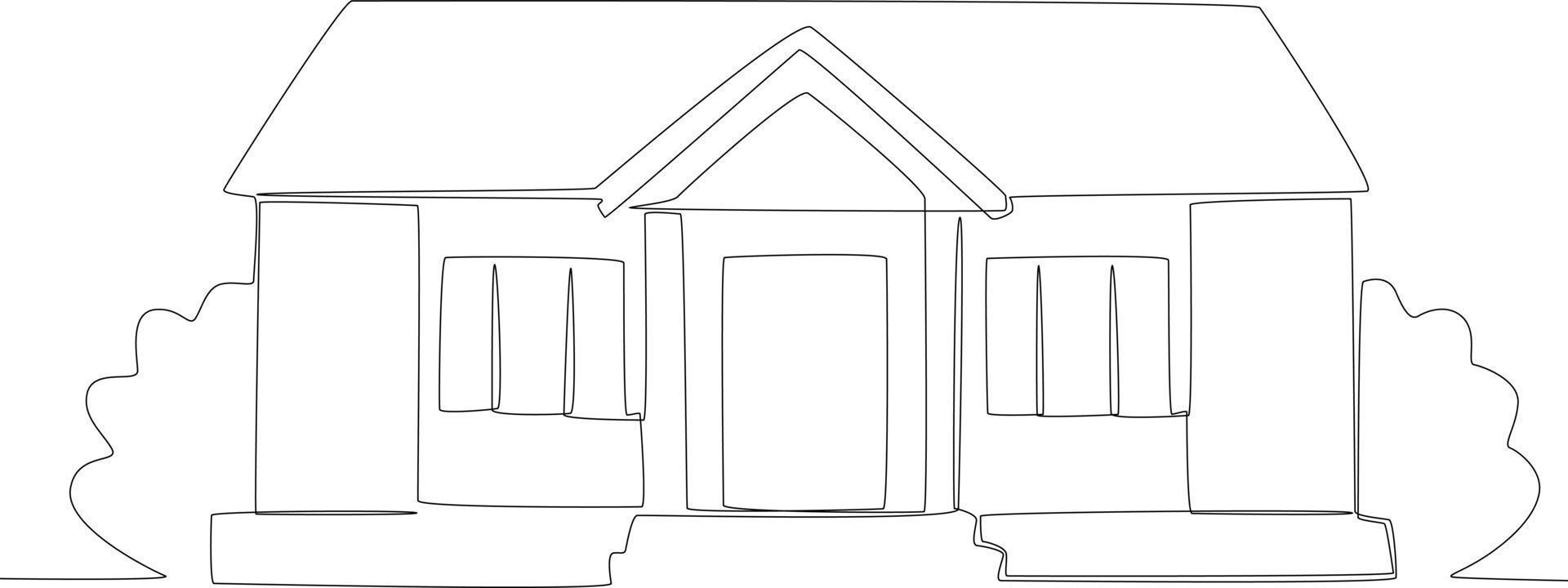 A simple modern house architecture vector