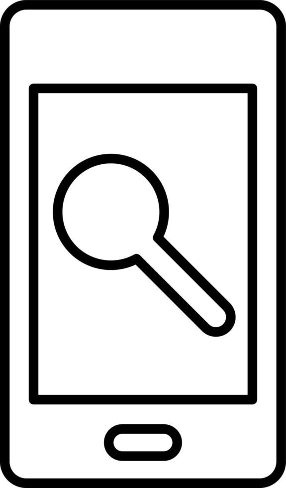 Line vector icon phone, search. Outline vector icon on white background