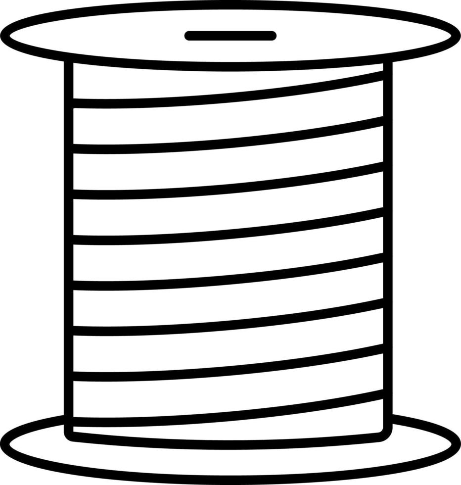 Bobbin, cable, fiber vector icon on transparent background. Outline Bobbin, cable, fiber vector icon