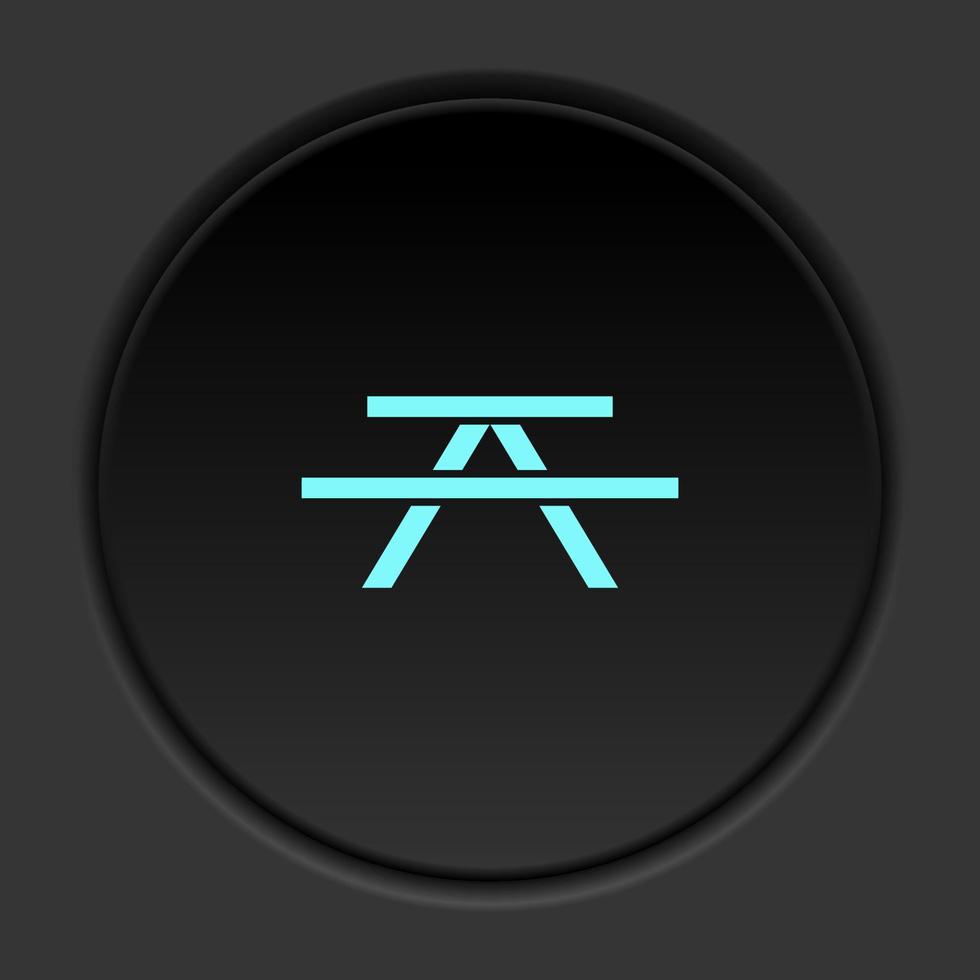 Round button icon Bench. Button banner round badge interface for application illustration on dark background vector