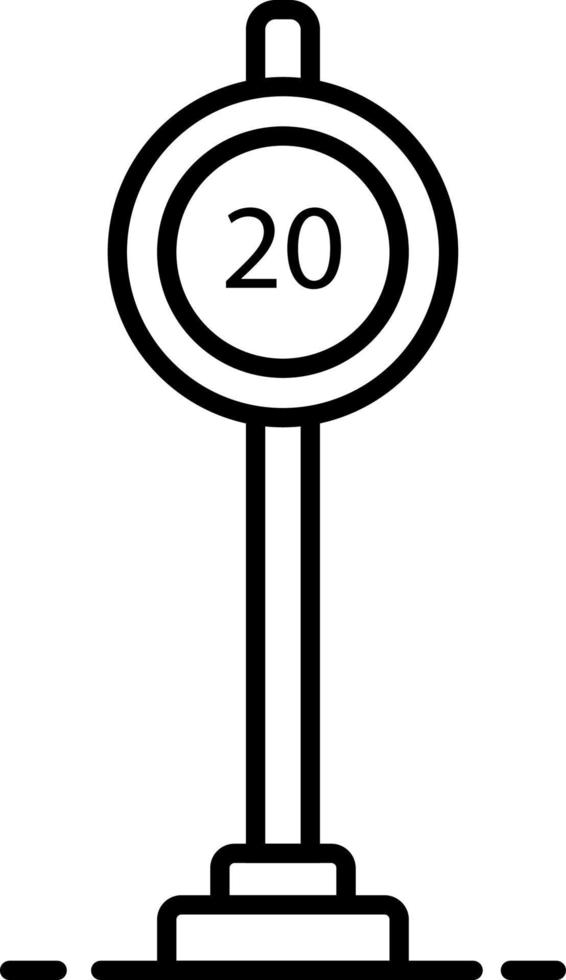 Speed Limit, line vector icon on transparent background. Outline Speed Limit, line vector icon.