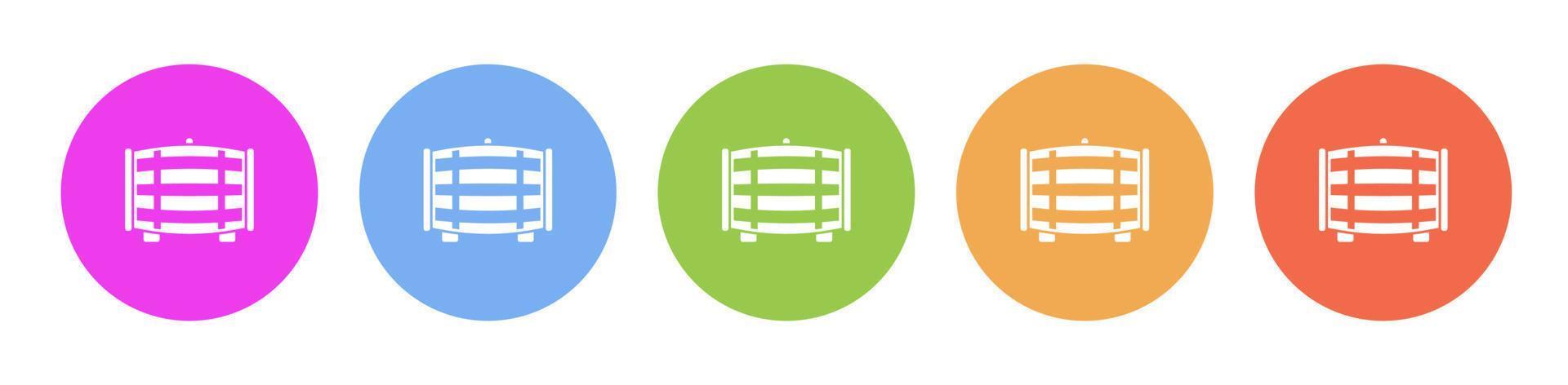 Multi colored flat icons on round backgrounds. barrel, beer, cask, wine multicolor circle vector icon on white background
