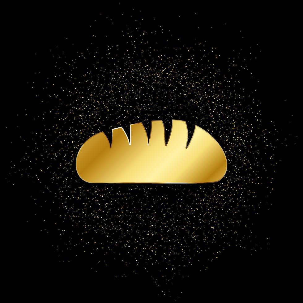 Bred gold, icon. Vector illustration of golden particle on gold vector background