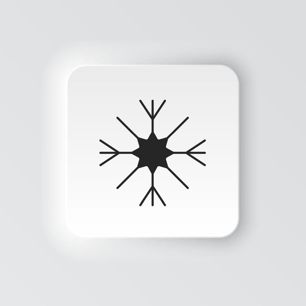 Rectangle button icon Snow. Button banner Rectangle badge interface for application illustration on neomorphic style on white background vector