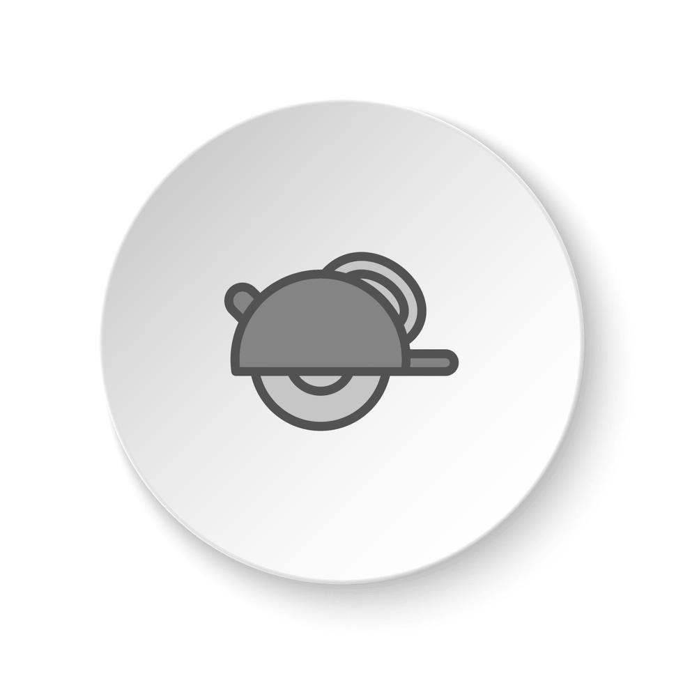 Round button for web icon, circular, saw. Button banner round, badge interface for application illustration on white background vector