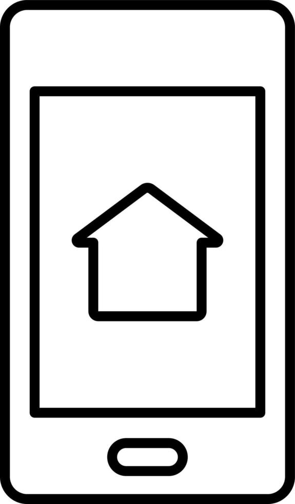 Line vector icon phone, home. Outline vector icon on white background