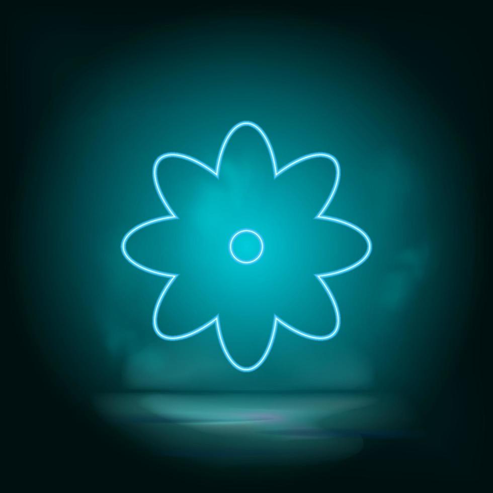 Flower blue neon vector icon. Simple element illustration from map and navigation concept. Flower blue neon vector icon. Real estate concept vector illustration. on white background
