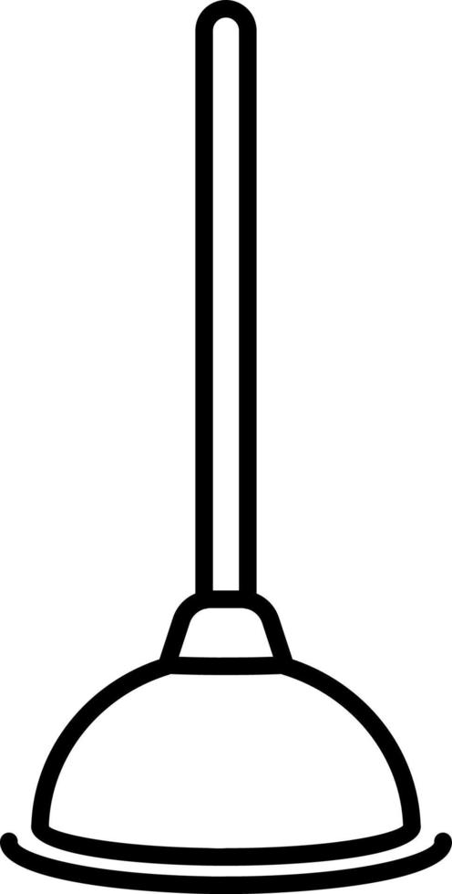 Plumbing, plunger, toilet vector icon on transparent background. Outline Plumbing, plunger, toilet vector icon