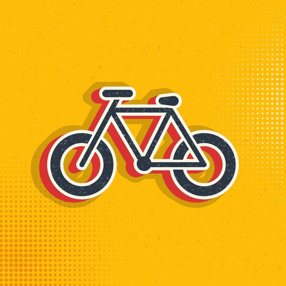Bike pop art, retro icon. Vector illustration of pop art style on retro background