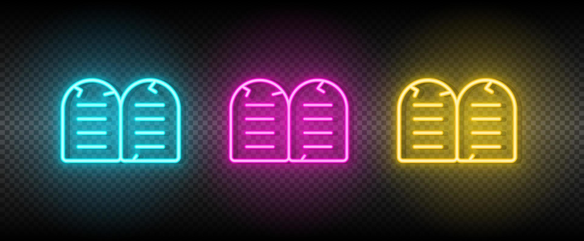 Commandment symbol neon vector icon