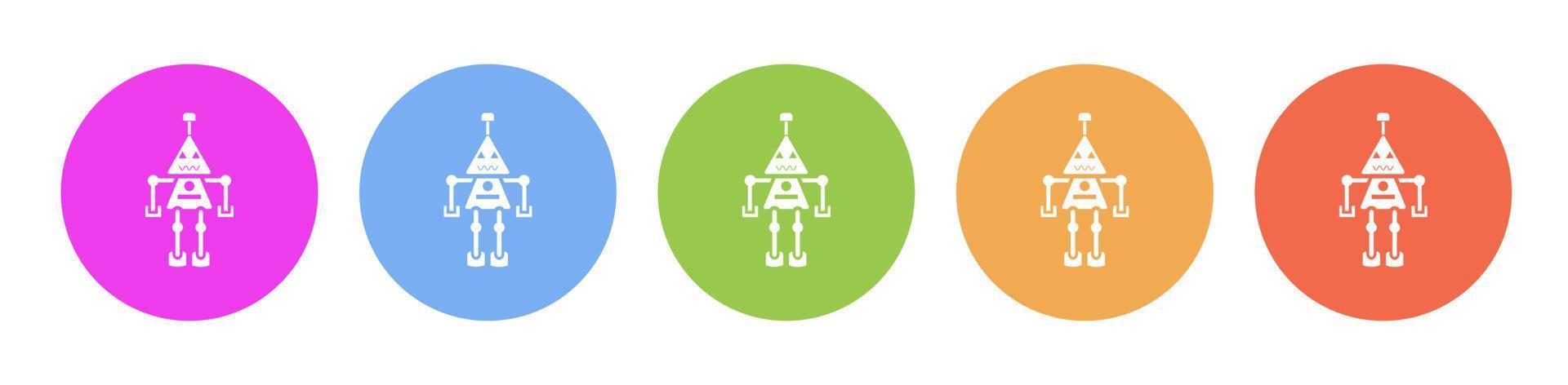 Multi colored icon Robot technology. Button banner round badge interface for application illustration on white background vector