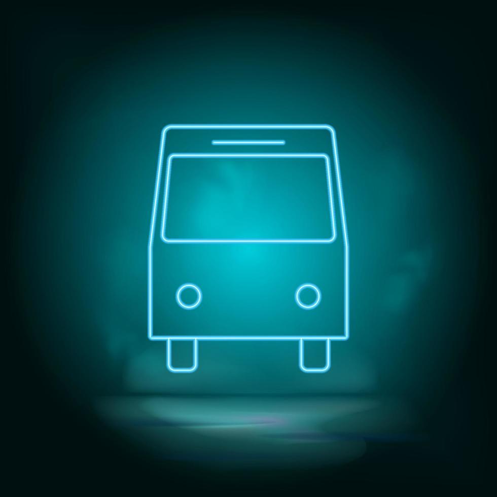 Bus blue neon vector icon. Simple element illustration from map and navigation concept. Bus blue neon vector icon. Real estate concept vector illustration. on white background