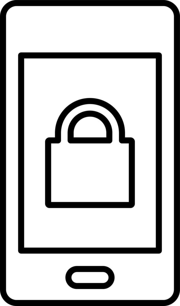 Line vector icon phone, lock. Outline vector icon on white background