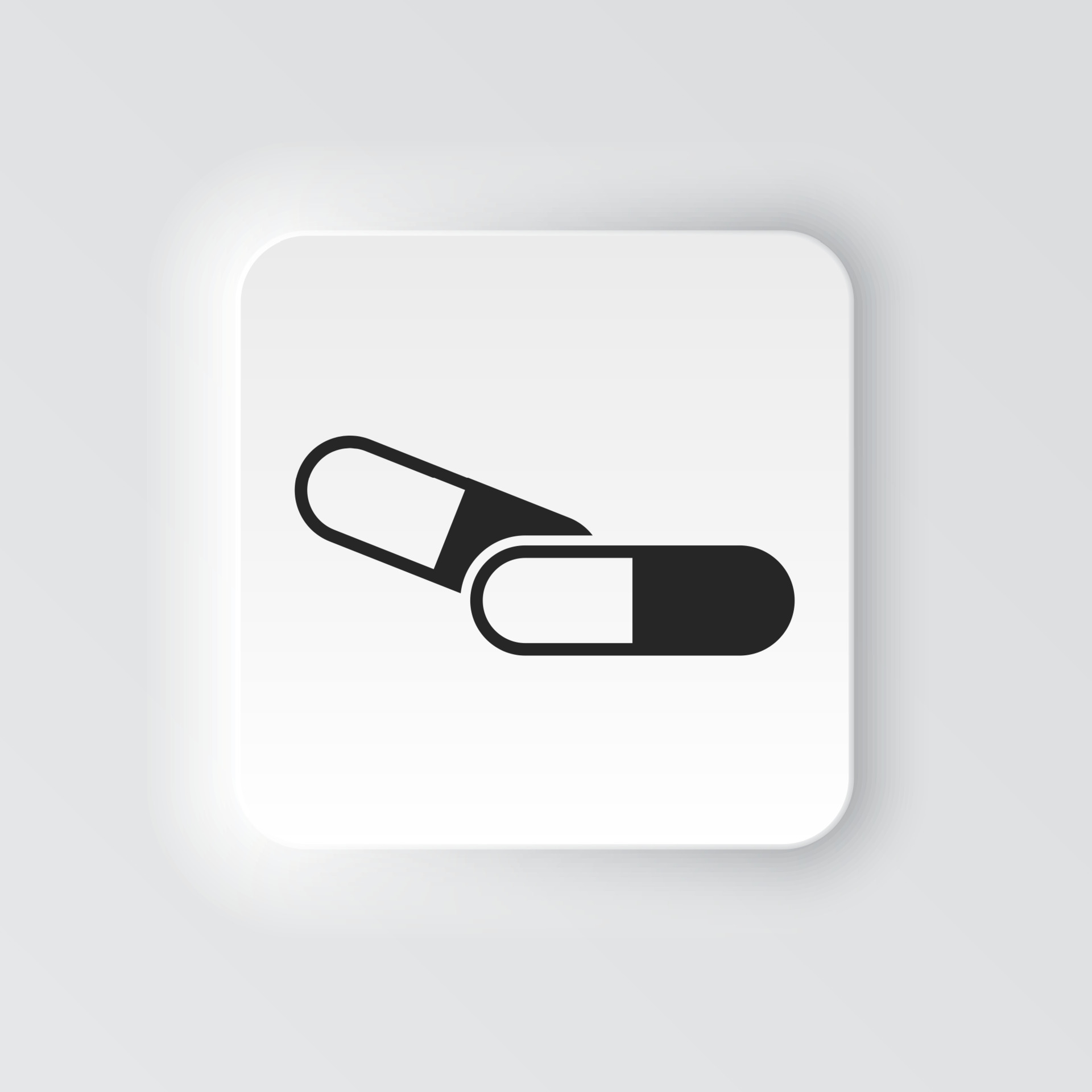 Rectangle button icon Medical pill. Button banner Rectangle badge interface  for application illustration on neomorphic style on white background  21552287 Vector Art at Vecteezy