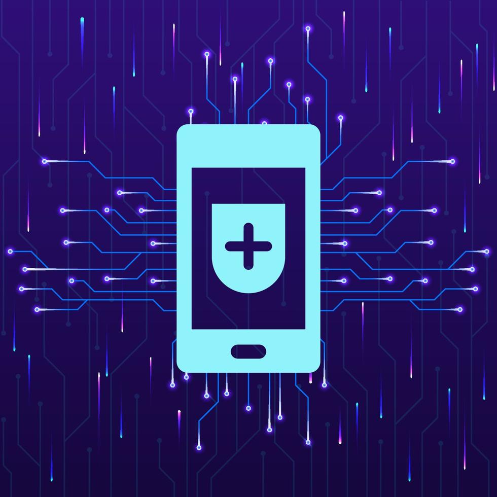 teléfono, seguridad nuevo tecnología vector icono. nuevo móvil tecnología concepto vector ilustración. teléfono, seguridad nuevo tecnología vector icono en blanco antecedentes