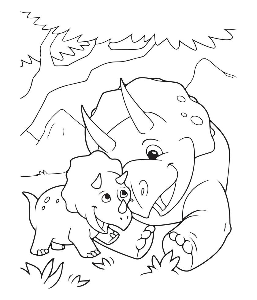 Vector illustration of dinosaurs. Used for coloring book, coloring pages, etc