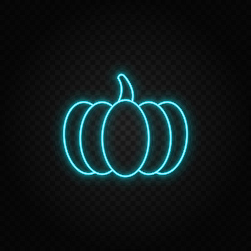 bell pepper neon icon. Blue and yellow neon vector icon. Transparent background